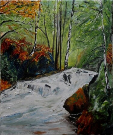 Peinture intitulée "Torrent" par Pascal Baudot, Œuvre d'art originale, Huile