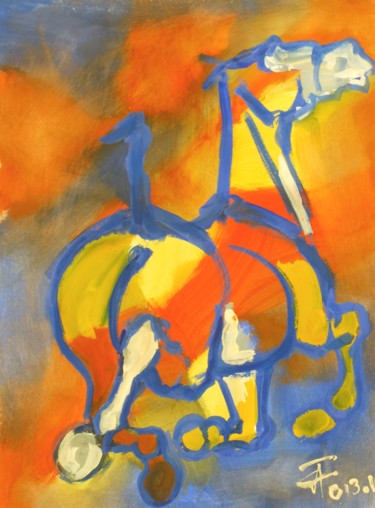 Painting titled "Etude gouachée" by Thierry Faure, Original Artwork, Gouache