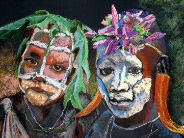 Peinture intitulée "Les deux frères de…" par Rosemay Dahan, Œuvre d'art originale, Pastel