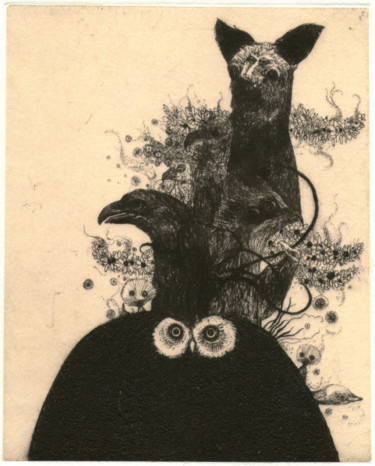 印花与版画 标题为“Iyami” 由Didier Hamey, 原创艺术品, 雕刻