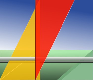 Arts numériques intitulée "La plaine voilée" par Wolf Thiele, Œuvre d'art originale, Peinture numérique