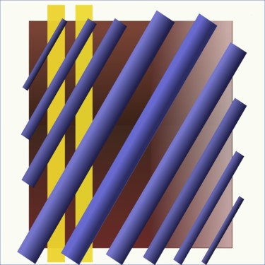 Arts numériques intitulée "Grillage obscure" par Wolf Thiele, Œuvre d'art originale, Peinture numérique