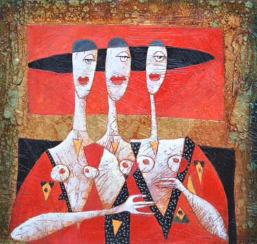 Pittura intitolato "az-055-50x50-1.jpg" da Franco Anselmi, Opera d'arte originale
