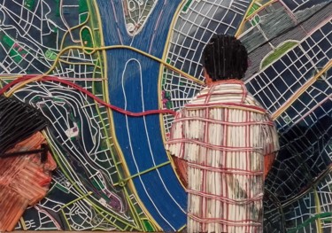 Painting titled "In Budapest" by Emese Bács, Original Artwork, Collages