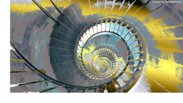 Arts numériques intitulée "UP THE STAIRS" par Catherine Wernette, Œuvre d'art originale, Peinture numérique