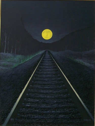 Painting titled "J13063 Clair de Lun…" by Chjapp, Original Artwork, Other