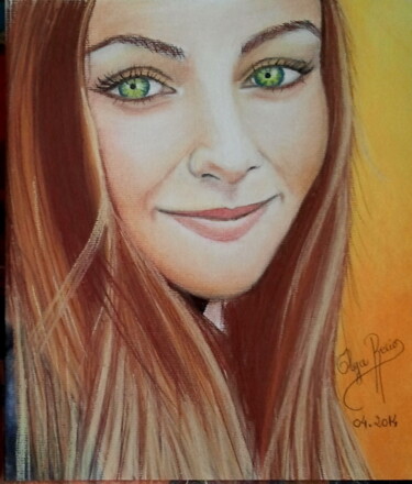 Malerei mit dem Titel "JUSTINE" von Olga Recio, Original-Kunstwerk, Andere