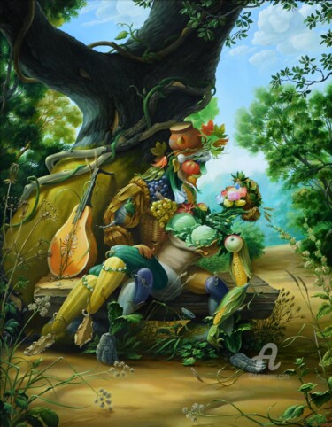 Painting titled "amour" by Aleksandr Mikhalchuk, Original Artwork, Oil