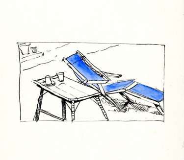 Σχέδιο με τίτλο "chaise-longue-2.jpg" από Bob Clement, Αυθεντικά έργα τέχνης, Μελάνι