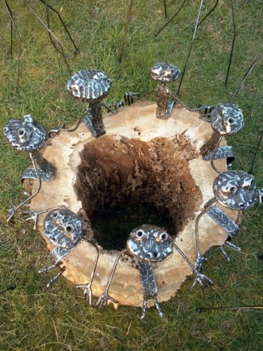 Sculpture intitulée "Grenouilles magique…" par Didier Dantras, Œuvre d'art originale, Métaux