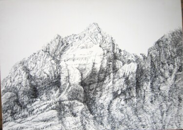 Drawing titled "PAYSAGE DANS LES AL…" by Michel Moskovtchenko, Original Artwork, Ink