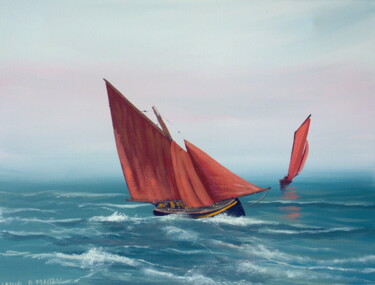 제목이 "galway hookers-april"인 미술작품 Cathal O Malley로, 원작, 아크릴