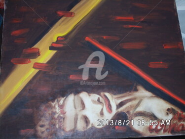 Peinture intitulée "21st-c-crucifiction…" par Lm Arnal, Œuvre d'art originale