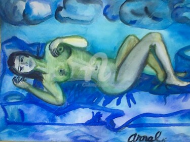 Peinture intitulée "love-on-ice-2015071…" par Lm Arnal, Œuvre d'art originale, Aquarelle