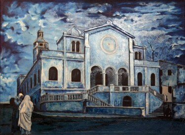 Peinture intitulée "l-eglise-saint-loui…" par Abdellouahab Selka, Œuvre d'art originale, Huile