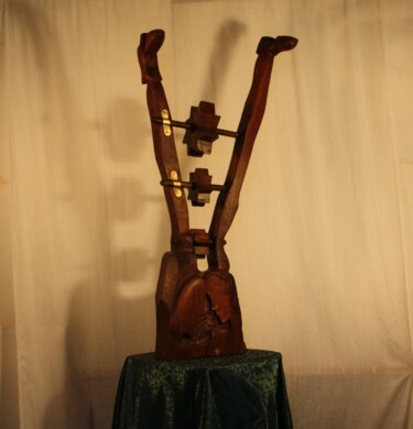 Sculpture intitulée "amour-2013.jpg" par Abdellouahab Selka, Œuvre d'art originale, Bois