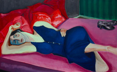 Peinture intitulée "femme et chaussures…" par Frederic Gauthier, Œuvre d'art originale, Huile