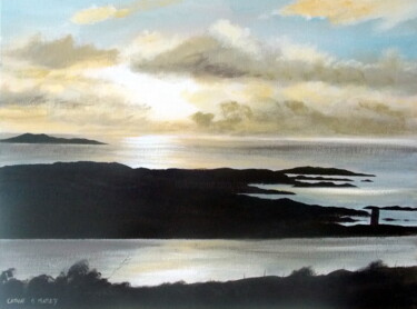 Malerei mit dem Titel "sky road ,clifden" von Cathal O Malley, Original-Kunstwerk, Acryl
