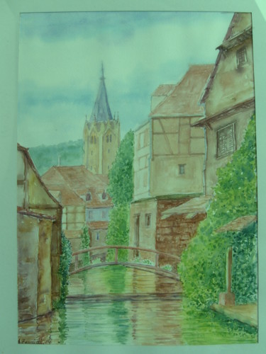 Wissembourg Peinture intitulée "Wissembourg" par Abdellatif Zeraidi Bd Lltyf Lzrydy, Œuvre d'art originale, Aquarelle