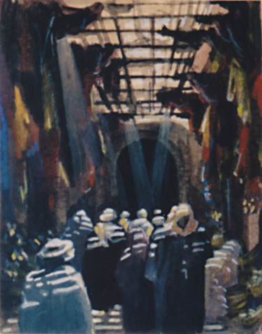 Peinture intitulée "souks-i.jpg" par Louis-Michel De Lara, Œuvre d'art originale, Gouache