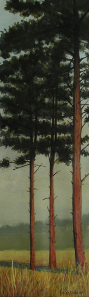 Peinture intitulée "trois-pins-1.jpg" par Louis-Michel De Lara, Œuvre d'art originale, Gouache