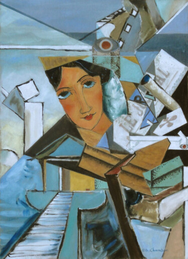 Peinture intitulée "Femme-apparition" par Gilles Chambon, Œuvre d'art originale, Huile