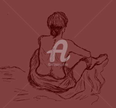 Arts numériques intitulée "Le bain" par Isabelle Blot, Œuvre d'art originale, Peinture numérique
