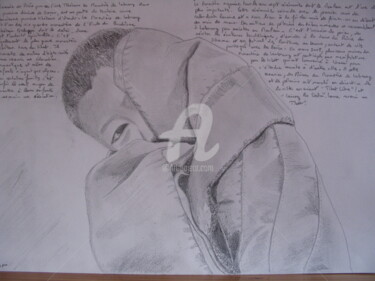 Dessin intitulée "Jeune moine tibetain" par Isabelle Blot, Œuvre d'art originale, Crayon