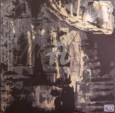 Painting titled "la nuit" by Manuèle Lenoir, Original Artwork, Acrylic