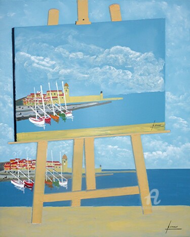 Peinture intitulée "Deux pour le prix d…" par Bernard Cahue, Œuvre d'art originale, Huile