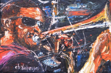 绘画 标题为“Trombonne Shorty” 由Christian Laspoujas, 原创艺术品, 油