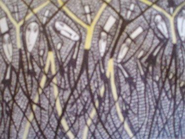 Drawing titled "soul brigade" by Michael Fitzgerald, Original Artwork, Ballpoint pen