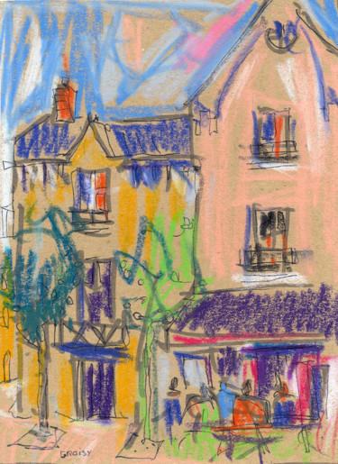 Chartres 44 - Rue serpente Dessin intitulée "Chartres 44 - Rue…" par Jean-François Groisy, Œuvre d'art originale, Crayon