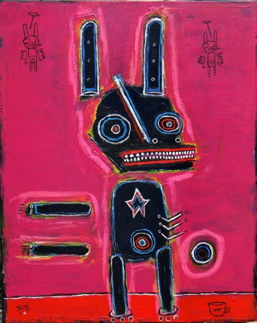 Peinture intitulée "Last bunny" par Matt Sesow, Œuvre d'art originale, Acrylique