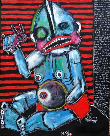 Peinture intitulée "Little creatures" par Matt Sesow, Œuvre d'art originale, Acrylique