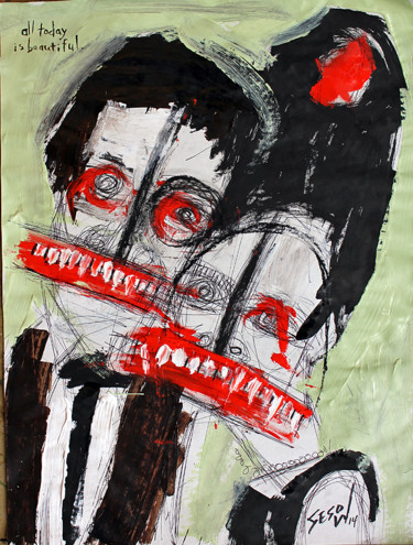 Peinture intitulée "Couple" par Matt Sesow, Œuvre d'art originale, Acrylique