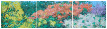 Painting titled "The Rhododendrons i…" by Rita Pranca, Original Artwork, Acrylic