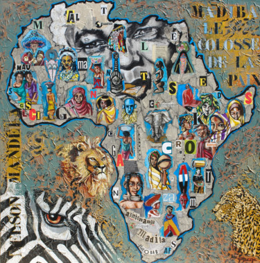 Peinture intitulée "Hommage à Mandela" par Hélène Py, Œuvre d'art originale, Acrylique