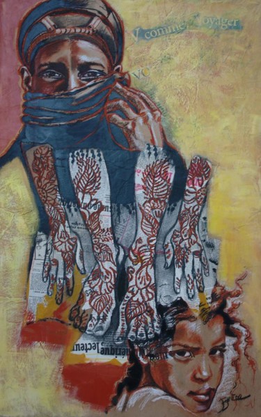 Peinture intitulée "V comme Voyager" par Hélène Py, Œuvre d'art originale, Acrylique