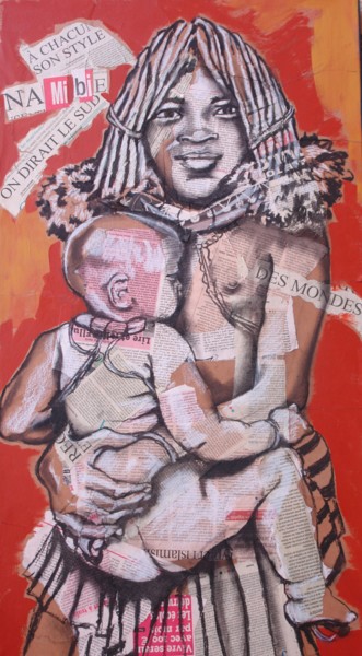 Peinture intitulée "Mère et enfant en N…" par Hélène Py, Œuvre d'art originale, Acrylique