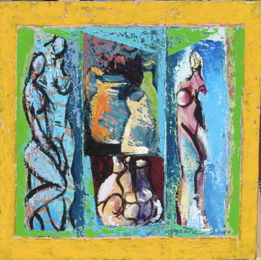 Peinture intitulée "Nature-morte aux mu…" par Hélène Py, Œuvre d'art originale, Acrylique