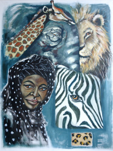 Peinture intitulée "Africa" par Hélène Py, Œuvre d'art originale, Acrylique