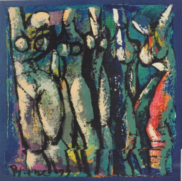 Peinture intitulée "Nus bleus" par Hélène Py, Œuvre d'art originale, Acrylique