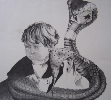 Dessin intitulée "Le Petit Prince" par Hélène Py, Œuvre d'art originale, Graphite