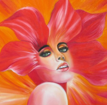 Peinture intitulée "A fleur de peau." par Alix, Œuvre d'art originale, Huile