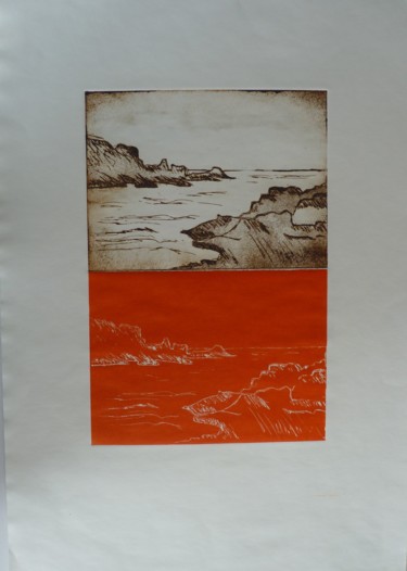 印花与版画 标题为“La mer” 由Brigitte Bibard-Guillon, 原创艺术品, 雕刻