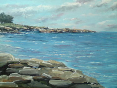 Peinture intitulée "crique sur l'Ile de…" par Claudine Viégas, Œuvre d'art originale, Acrylique