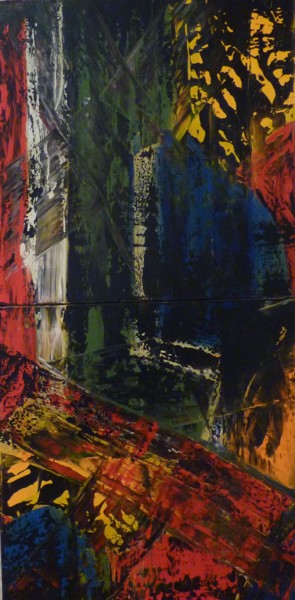 Peinture intitulée "composition multico…" par Brigitte Bibard-Guillon, Œuvre d'art originale, Acrylique