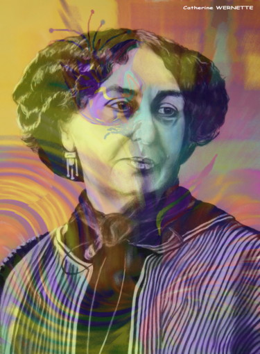 数字艺术 标题为“GEORGE SAND” 由Catherine Wernette, 原创艺术品, 照片蒙太奇