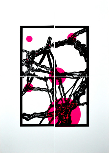 Gravures & estampes intitulée "Octaèdre tronqué" par Jeff, Œuvre d'art originale, Sérigraphie